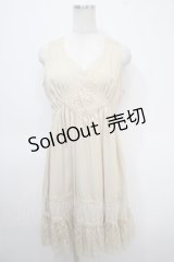 axes femme / ビジューｘレースワンピース M キナリ Y-25-04-26-038-AX-OP-SZ-ZY