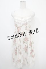 axes femme / 総花柄フレアーAラインワンピース M キナリ Y-25-04-26-039-AX-OP-SZ-ZY