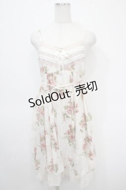 画像1: axes femme / 総花柄フレアーAラインワンピース M キナリ Y-25-04-26-039-AX-OP-SZ-ZY