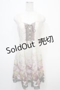 axes femme / 裾グラデ花柄ワンピース M 生成り Y-25-04-28-001-AX-OP-SZ-ZY