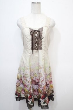 画像1: axes femme / 裾グラデ花柄ワンピース M 生成り Y-25-04-28-001-AX-OP-SZ-ZY