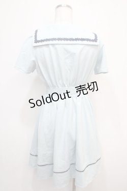 画像2: axes femme POETIQUE / リボン付セーラーワンピース M サックス Y-25-04-28-005-AX-OP-SZ-ZY