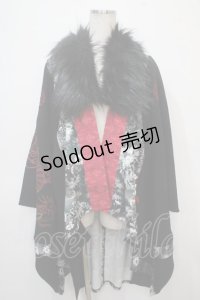 Qutie Frash / KIMONOカーディガン  黒×赤 Y-25-04-28-044-QU-TO-SZ-ZY