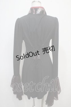 画像2: Qutie Frash / チャイナ姫袖カットソー  黒×赤 Y-25-04-28-047-QU-TO-SZ-ZY