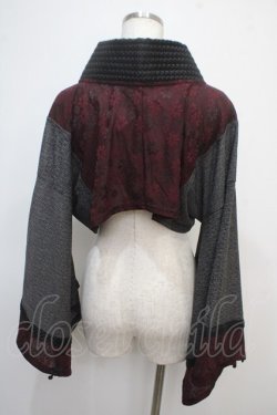 画像2: Qutie Frash / 着物ショートカーデ  ワイン×グレー Y-25-04-28-051-QU-TO-SZ-ZY