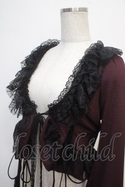 画像3: Qutie Frash / 蜘蛛の巣レース レースアップボレロ  ワイン×黒 Y-25-04-28-052-QU-TO-SZ-ZY