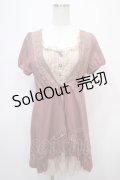 axes femme / はしごレース使い重ね着チュニック M アワピンク Y-25-04-28-008-AX-TO-SZ-ZY