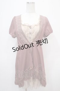 axes femme / はしごレース使い重ね着チュニック M アワピンク Y-25-04-28-008-AX-TO-SZ-ZY