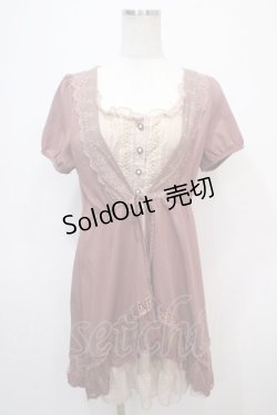 画像1: axes femme / はしごレース使い重ね着チュニック M アワピンク Y-25-04-28-008-AX-TO-SZ-ZY