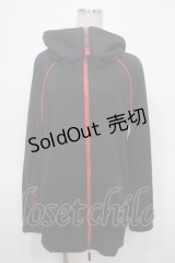 Qutie Frash / サイバーZIPパーカー  黒×赤 Y-25-04-28-054-QU-TO-SZ-ZY