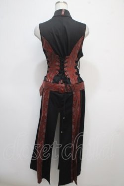 画像2: Qutie Frash / ベルトロングベスト  黒×赤 Y-25-04-28-058-QU-TO-SZ-ZY
