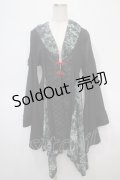 Qutie Frash / アシメ着物カーデ  黒 Y-25-04-28-059-QU-JA-SZ-ZY