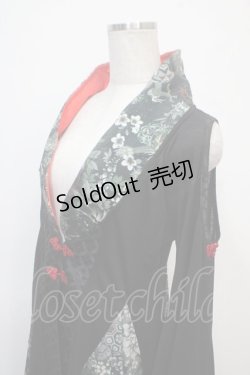 画像3: Qutie Frash / アシメ着物カーデ  黒 Y-25-04-28-059-QU-JA-SZ-ZY