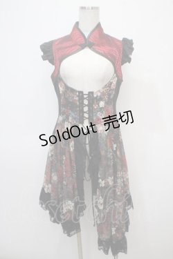 画像1: Qutie Frash / チャイナベスト  赤×黒 Y-25-04-28-060-QU-OP-SZ-ZY