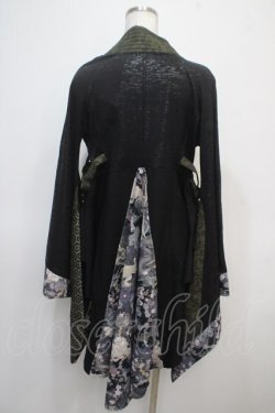 画像2: Qutie Frash / 着物ロングカーデ  黒×緑 Y-25-04-28-061-QU-JA-SZ-ZY