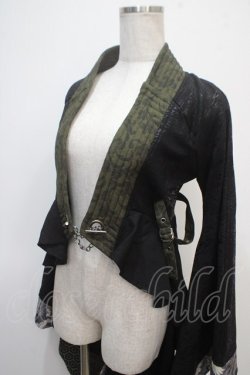 画像3: Qutie Frash / 着物ロングカーデ  黒×緑 Y-25-04-28-061-QU-JA-SZ-ZY