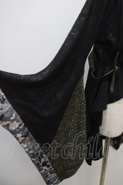 画像4: Qutie Frash / 着物ロングカーデ  黒×緑 Y-25-04-28-061-QU-JA-SZ-ZY