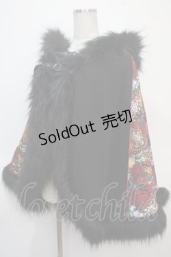 画像3: Qutie Frash / ファー付きポンチョコート  黒×赤 Y-25-04-28-062-QU-CO-SZ-ZY