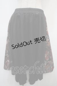 気楡茶閃洸(Qutie Frash) / 和柄切替サルエルパンツ  黒×赤 Y-25-04-28-066-QU-PA-SZ-ZY