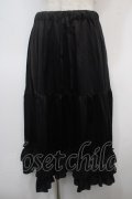 axes femme kawaii / ミディフリルペチスカート M 黒 Y-25-04-28-068-AX-SK-SZ-ZY