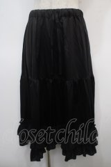 axes femme kawaii / ミディフリルペチスカート M 黒 Y-25-04-28-068-AX-SK-SZ-ZY