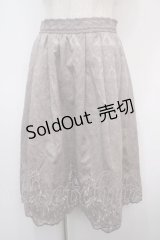 axes femme / ジャガード裾レーススカート M グレー Y-25-04-28-069-AX-SK-SZ-ZT502