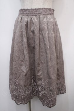 画像1: axes femme / ジャガード裾レーススカート M グレー Y-25-04-28-069-AX-SK-SZ-ZY