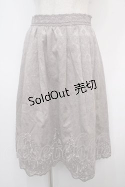 画像1: axes femme / ジャガード裾レーススカート M グレー Y-25-04-28-069-AX-SK-SZ-ZT502