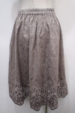 画像2: axes femme / ジャガード裾レーススカート M グレー Y-25-04-28-069-AX-SK-SZ-ZY