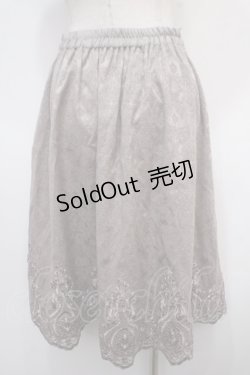 画像2: axes femme / ジャガード裾レーススカート M グレー Y-25-04-28-069-AX-SK-SZ-ZT502