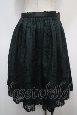 画像2: axes femme / 花フロッキープリントスカート M グリーン Y-25-04-28-071-AX-SK-SZ-ZY