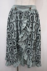 axes femme / フロッキースリットスカート M グリーン Y-25-04-28-073-AX-SK-SZ-ZY