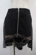 NiNE. / フィッシュテールスカート  黒ｘシルバー Y-25-04-28-081-PU-SK-SZ-ZY
