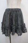 Na+H / フリルスカート  ストライプ黒 Y-25-04-28-083-PU-SK-SZ-ZY