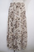 axes femme / 単色花柄ロングスカート M 生成り Y-25-04-28-093-AX-SK-SZ-ZY