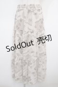 axes femme / 単色花柄ロングスカート M 生成り Y-25-04-28-093-AX-SK-SZ-ZY