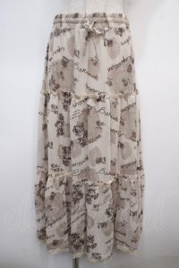 axes femme / 単色花柄ロングスカート M 生成り Y-25-04-28-093-AX-SK-SZ-ZY