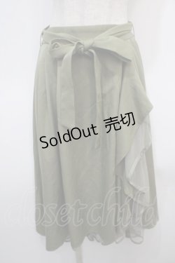 画像1: axes femme / パイピングチュールフリルスカート M カーキ Y-25-04-28-098-AX-SK-SZ-ZI