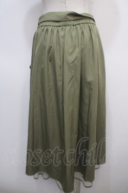 画像2: axes femme / パイピングチュールフリルスカート M カーキ Y-25-04-28-098-AX-SK-SZ-ZY