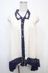 axes femme / ミニローズ刺繍ブラウス  オフ Y-25-04-28-002-AX-BL-SZ-ZY