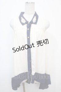 axes femme / ミニローズ刺繍ブラウス  オフ Y-25-04-28-002-AX-BL-SZ-ZY