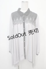 axes femme / ヨーク刺繍イレヘムチュニック F グレー Y-25-04-28-016-AX-TO-SZ-ZI