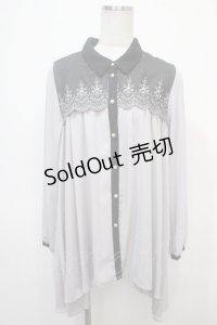 axes femme / ヨーク刺繍イレヘムチュニック F グレー Y-25-04-28-016-AX-TO-SZ-ZI