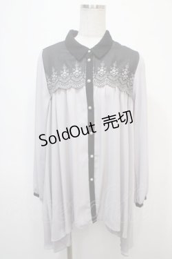画像1: axes femme / ヨーク刺繍イレヘムチュニック F グレー Y-25-04-28-016-AX-TO-SZ-ZI