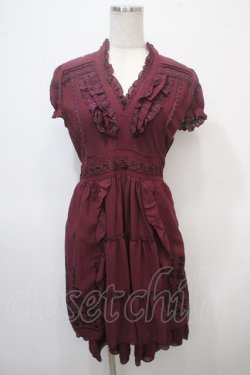 画像1: axes femme / ドレスワンピース M ワイン Y-25-04-28-022-AX-OP-SZ-ZY