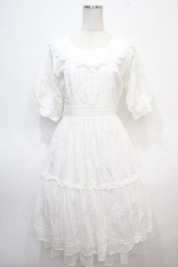 画像1: axes femme POETIQUE / コットンドーリーワンピース  白 Y-25-04-28-024-AX-OP-SZ-ZY