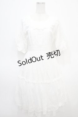 画像1: axes femme POETIQUE / コットンドーリーワンピース  白 Y-25-04-28-024-AX-OP-SZ-ZY