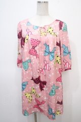 MILK / star ribbonサテンDress  ピンク Y-25-04-28-026-ML-OP-SZ-ZY
