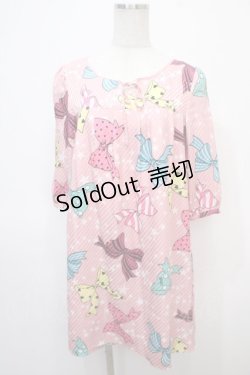 画像1: MILK / star ribbonサテンDress  ピンク Y-25-04-28-026-ML-OP-SZ-ZY