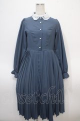 mpetit by misako / AM*レースエリプリーツワンピース M 中青 Y-25-04-28-027-LO-OP-SZ-ZY